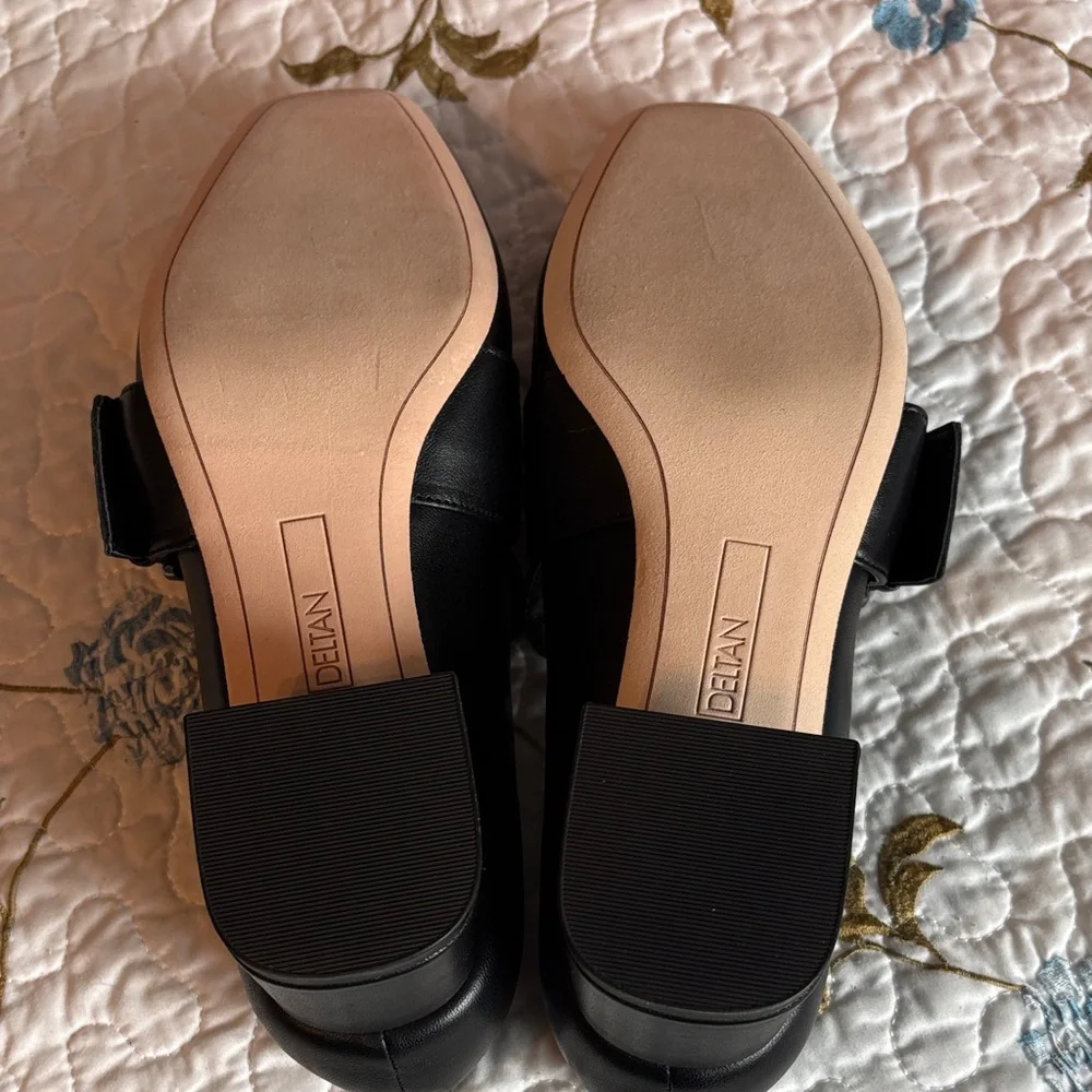 Deltan Classic Black Women's Heeled Loafers Size 8 - Picture 7 of 10
